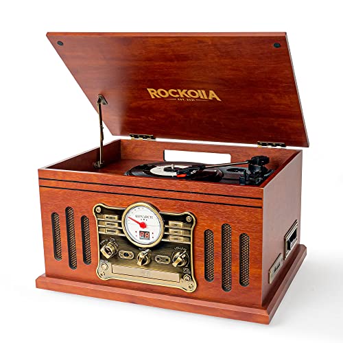 ROCKOLLA – Platine Vinyle Vintage Bluetooth avec Haut-Parleurs Intégrés, Tourne-Disque – Lecture de Disque Vinyle, Radio FM, Cassette, CD, MP3 USB et Lecteur de Carte SD (Monarch) - Les Beatles, Paul McCartney, John Lennon, RIngo Starr, George Harrison ROCKOLLA - Platine Vinyle Vintage Bluetooth avec Haut-Parleurs Intégrés, Tourne-Disque - Lecture de Disque Vinyle, Radio FM, Cassette, CD, MP3 USB et Lecteur de Carte SD (Monarch)