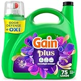 Gain Plus Liquid Laundry Detergent, Cleaner, Fresher, Now with Oxi, Moonlight Breeze Scent, 99 fl oz, 75 Loads