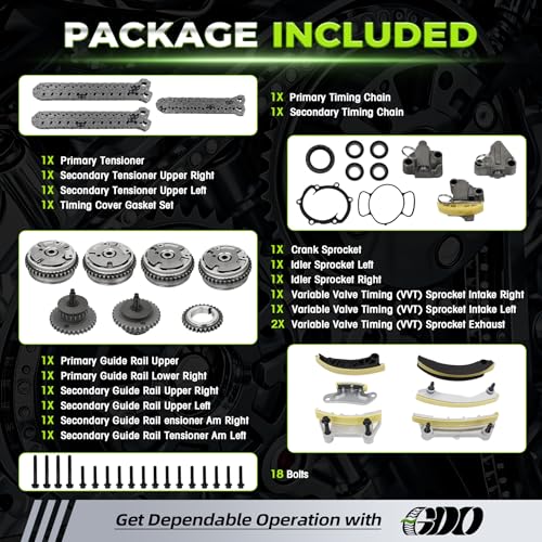 Image of 3.6 Timing Chain Kit W /VVT Sprocket 9-0753SVVT for 2007-2015 Chevy GMC Cadillac Buick Saturn Pontiac Suzuki Saab V6 Engine 3.6L 3.0L Replace# 12603745 Cadena De Tiempo Kit