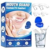 Mouth Guard for Teeth Grinding and Clenching, 4 Pack Sleeping Mouth Guard for Clenching Teeth at Night, Stops Bruxism, Reusable Mouth Guards Grinding for Adults & Kids (with a Travel Cases)