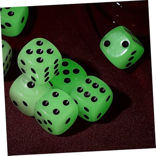 NUOBESTY 10 Stück Spielwürfel Leuchten im Dunkeln Würfel Neuheit Würfel Sechs Seiten Couchtisch Spiel Indoor Outdoor Spiel für Familie Bar Party 16Mm