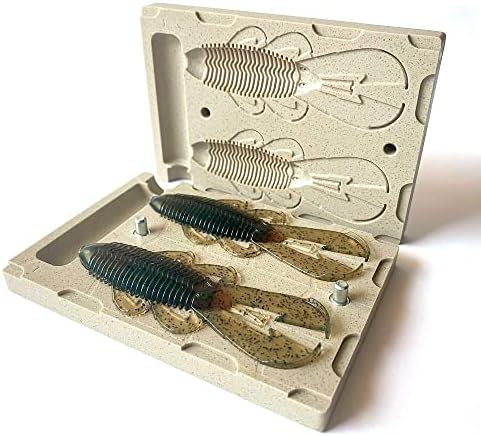 Smedioks Premium Soft Plastiс Mold Lure Making Injection Molds Fishing Lures 2 Cavity Googan Bandito Bug 4''