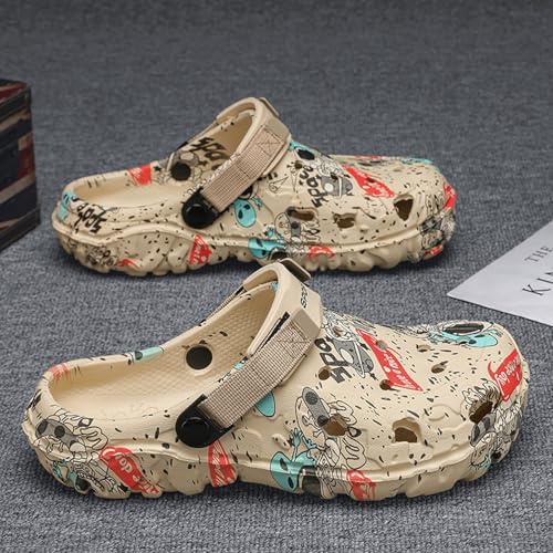 Image of SECHRITE Men's Clogs Athletic Sports Outdoor Slip-on Mules with Cushion Beach Non Slip Home Sandals with Adjustable Back Strap - River Edge