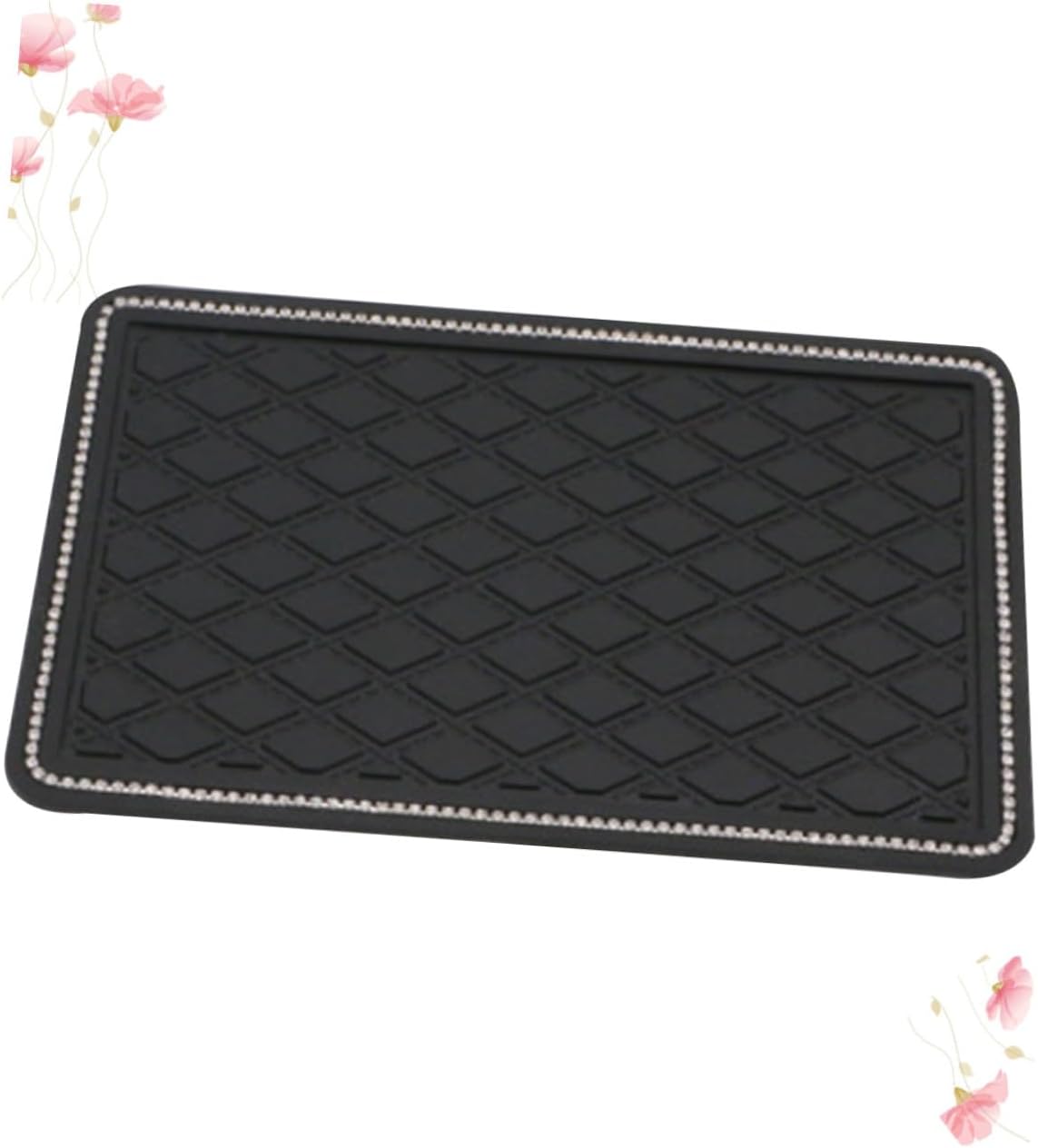 OSALADI Large Black Car Non-Slip Mobile Phone Pad PVC Dashboard Skidproof Mat for Personal Items High Temperature Resistant Reusable and Washable for Cars and Home