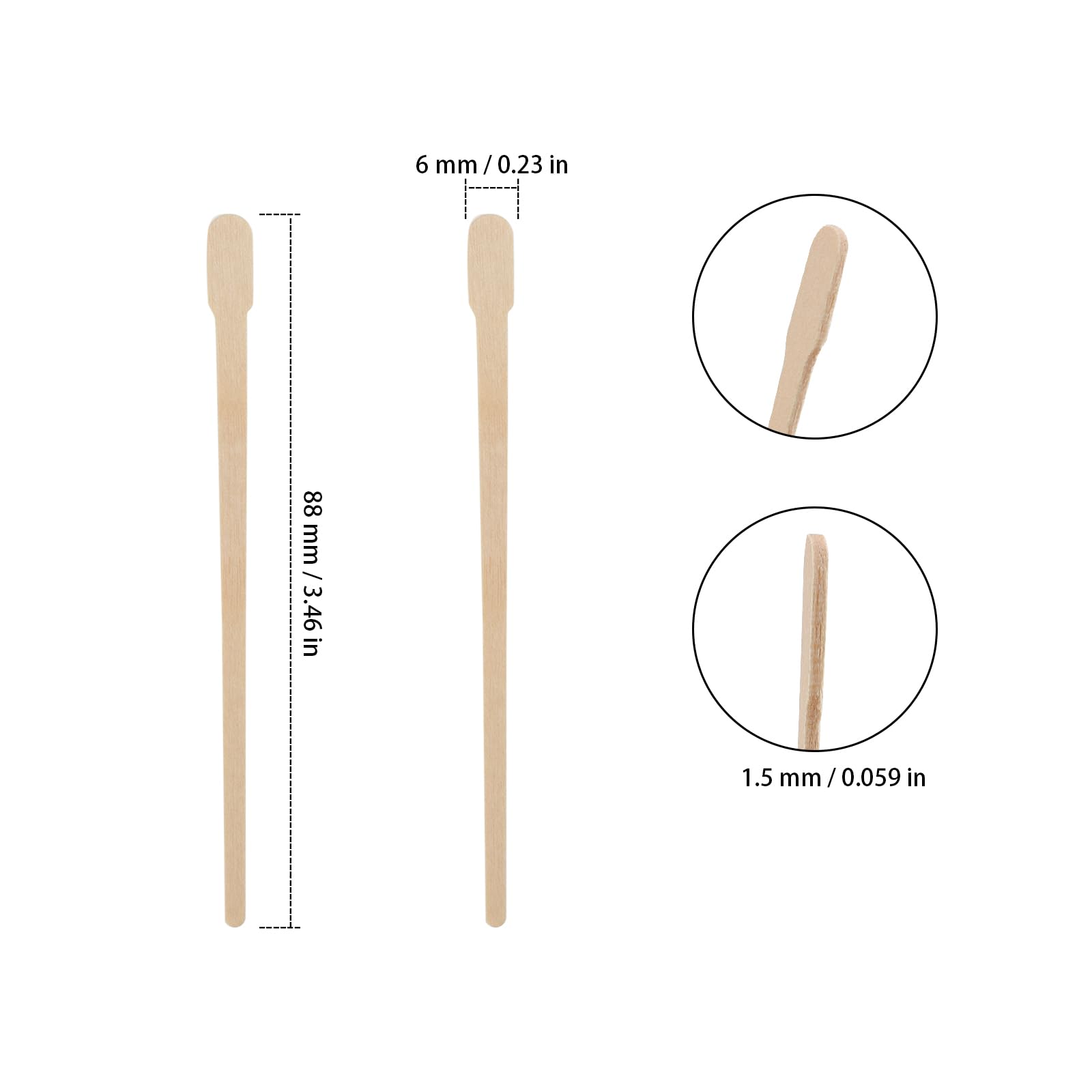 ZEONHAK 1500 PCS Eyebrow Wax Sticks, 8.8cm Small Wax Spatulas Applicator, Hair Removal Sticks for Face Eyebrows Spa Home Usage - Image 2