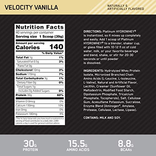 Platinum Hydro Whey 1,5Kg Optimum Nutrition