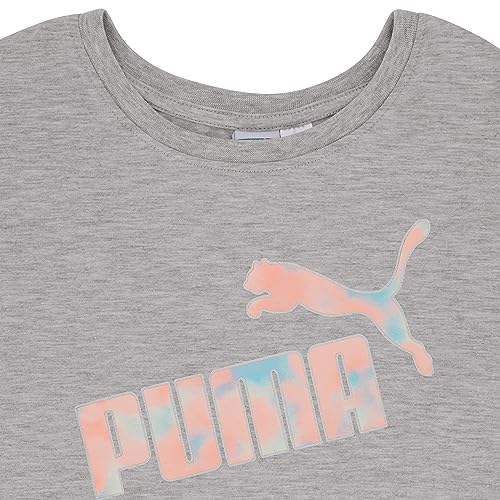 Image of Puma Girls Core Logo Short Sleeve T-Shirt, Crewneck, Soft and Lightweight