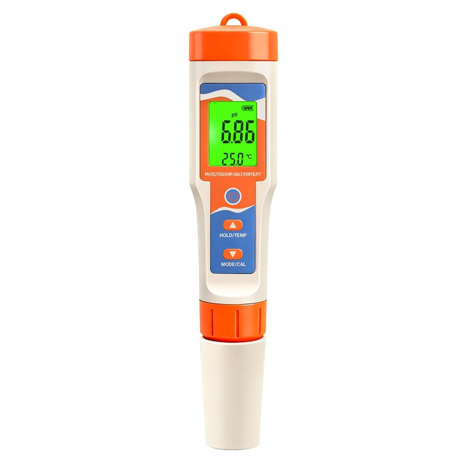 Digital pH Meter, 7 in 1 Digital PH/Salt/ORP/EC/TDS/Fertility/Temp Meter 0.01 High Accuracy Water PH Tester for Aquarium Pool Hydroponics