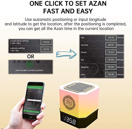 Upgraded Smart Quran Speaker Multi Colour LED Touch Cube w/Azan Clock, App Control & Remote Control - Image 4
