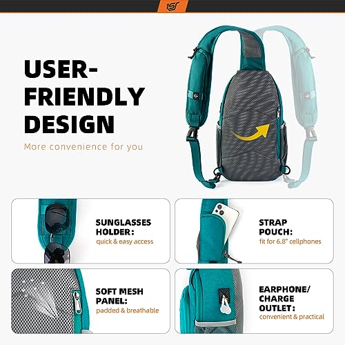 Image of SKYSPER Sling Bag RFID Crossbody Sling Backpack Cross Body Shoulder Bag Travel Hiking Daypack for Women Men(Cyan)