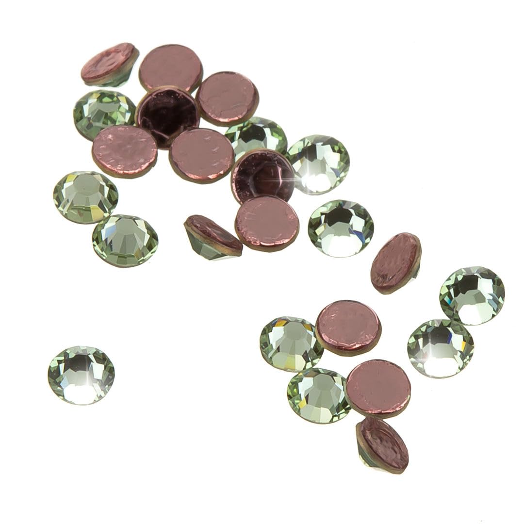 Swarovski Elements Silver Swarovski Hotfix (2038) Crystals Ss10 Chrysolite Pk24