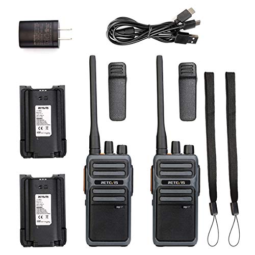 Retevis RB17 4400mAh Walkie Talkies,2 Way Radios Long Range,VOX Large Battery Emergency Alarm,Rechargeable Two Way Radio for Hunting,Camping,Cruise Shipping(2 Pack)