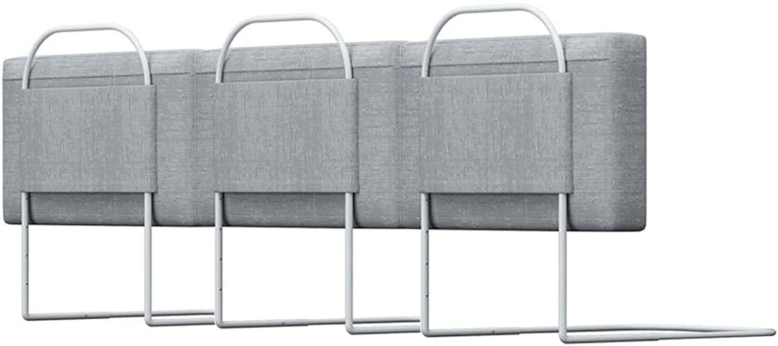 Foam Bed Guard, Bed Rails Bumper, Adjustable Height, Pearl Cotton + Metal Support, Bed Guard All Sides for Toddlerbed and Single/Double Bed, Sleep Easy (Color : Grey, Size : 180cm(60cm*3))