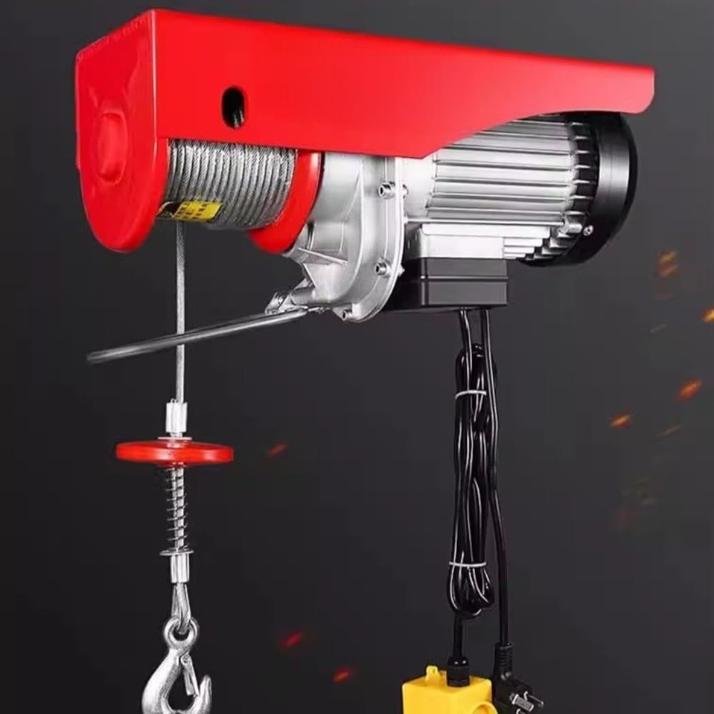 Polipasto Eléctrico Grúa del Torno de la Cuerda de Alambre de la máquina de elevación pequeña del alzamiento eléctrico del hogar Cabrestante Elevador(400KG 12M)