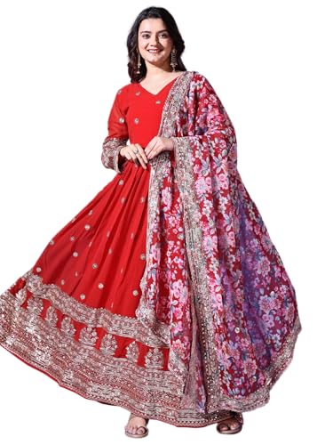 Image of Fashion Basket Georgette Embroidered Anarkali Dress for Women