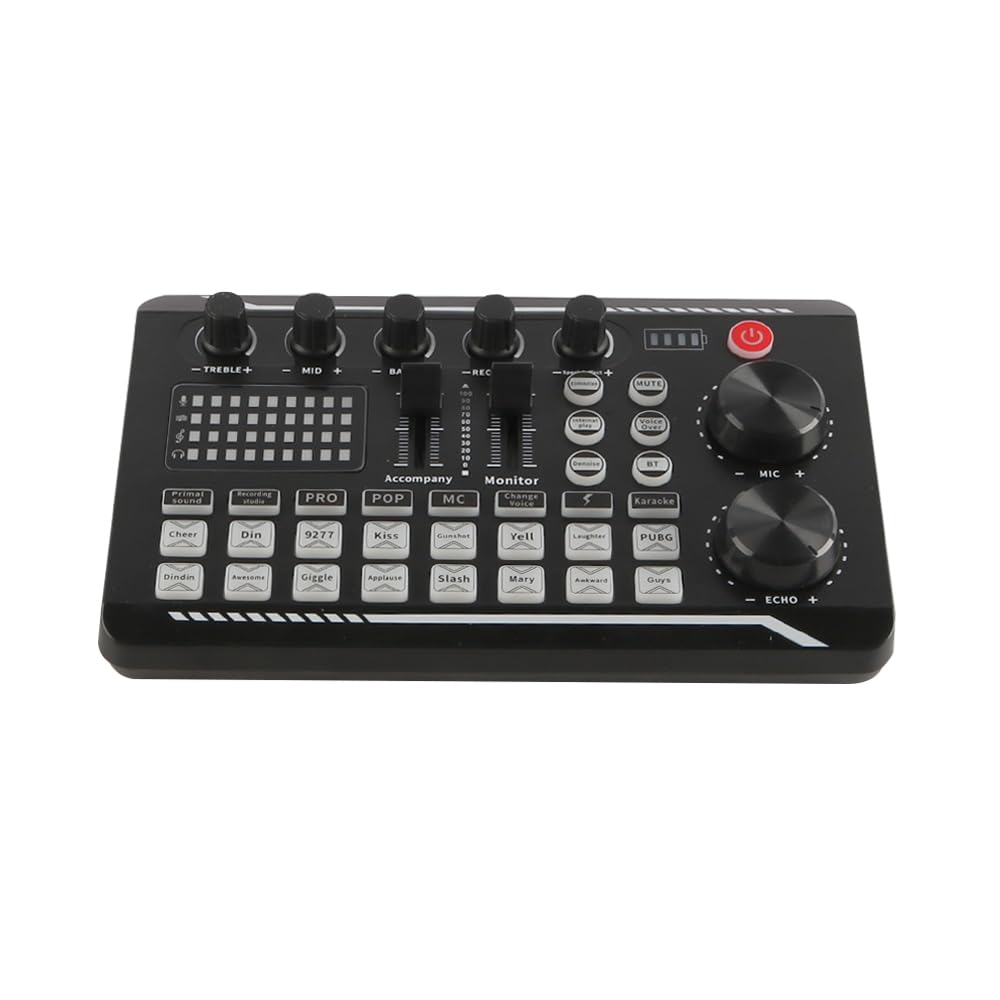 Carte d'effets sonores Carte Son Compatible Bluetooth avec Plusieurs Effets sonores Carte Son en Direct Interface de mixage DJ pour Le Streaming de podcasts et de Jeux