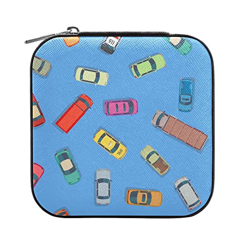 Quteprint Joyero de viaje, organizador de coche, pequeño, portátil, para anillos, aretes, collares, pulseras, piel sintética, mini cajas de almacenamiento para joyas para mujeres y niñas