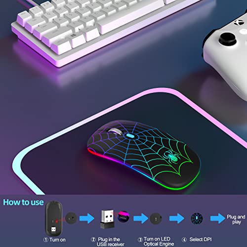 Image of MMK for Wireless Mouse 2.4 GHz Silent Mouse-Spider Black