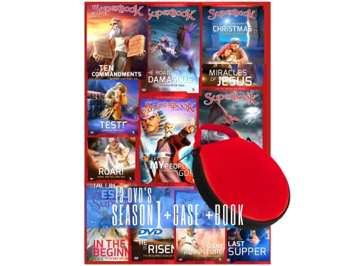 Superbook Season 1 DVD Full Set (13 Episodes) + DVD Holder + In the Beginning Storybook