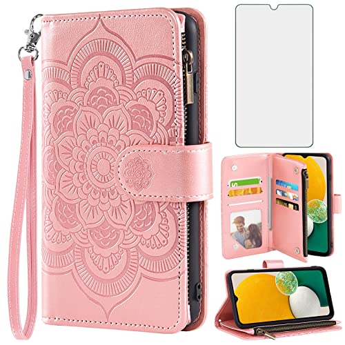 Coque Samsung Galaxy A13 4G/5G avec protège-écran verre et porte-carte