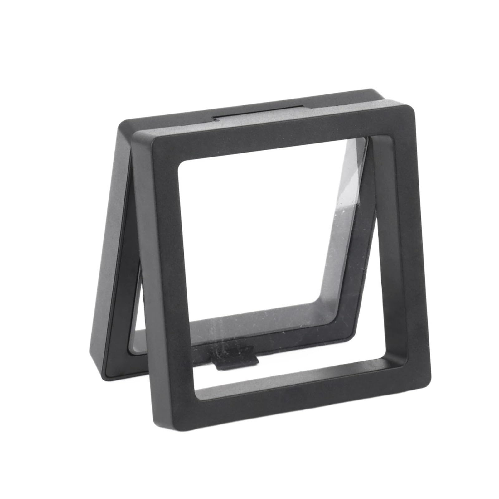 20pcs PE Film Jewelry Storage Box 3D Packaging Case Gemstone Free Stand Floating Frame Membrane Ring Earrings Necklace Display Holder For Earring Necklace Bracelet(Black-7x7cm)