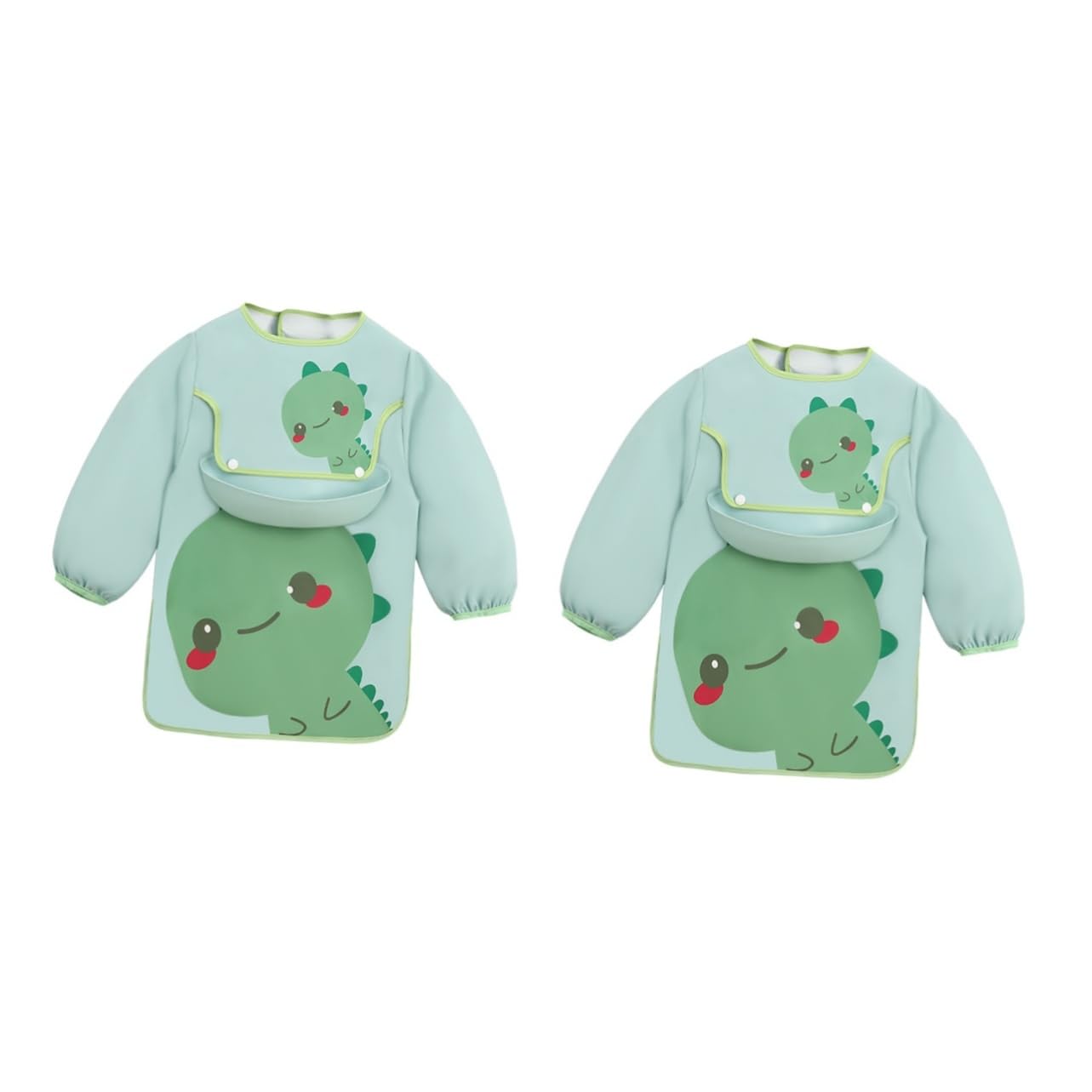 Toyvian 2 Pezzi Pratico Manica Lunga Pasto Cartone Animato Infantile Stampa Con Arte Bambini Grembiule Alimentazione Abbigliamento Bambino Mangiare Pittura Bambino Adorabile Grembiuli