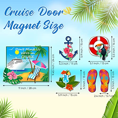 Image of Kanayu 6 Pcs Tropical Cruise Door Decorations Magnetic Large Ship Decorations Magnets Anchor Cruise Decor Car Fridge Magnet Decal for Carnival Stateroom Door