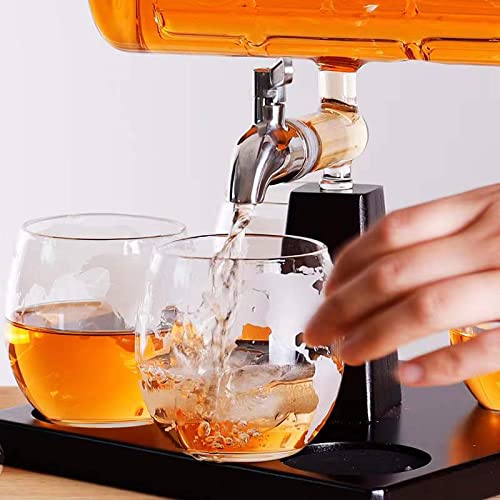 Whiskey & Wine Decanter with Antique Ship Ship Decanter Set with 4