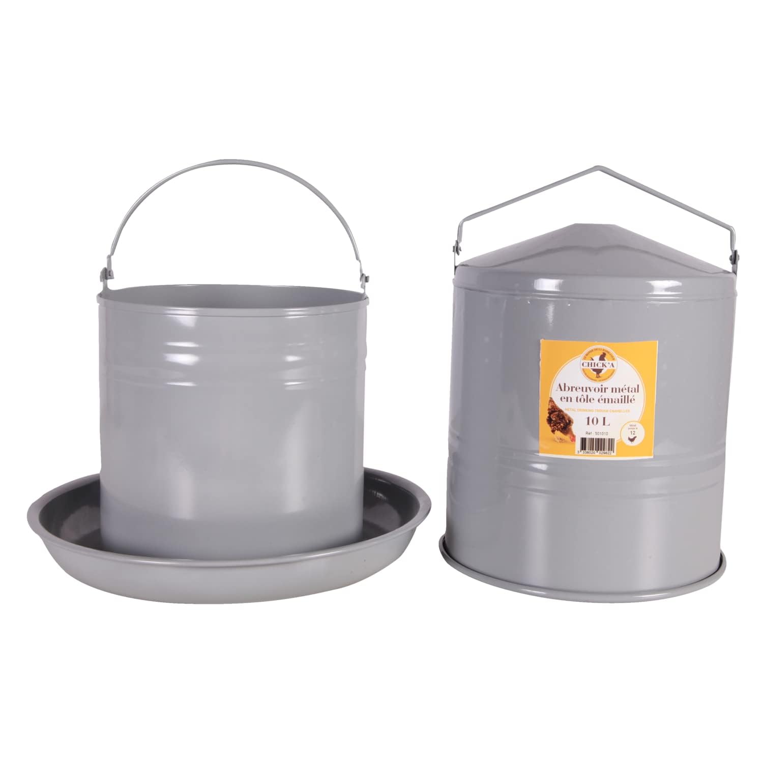horizont CHICK'A Geflügeltränke Hühnertränke 10 l, Metalltränke, automatische Tränke für Hühner oder Geflügel, perfekt als Wassertränke oder Wasserspender, Das Zubehör für Ihren Stall