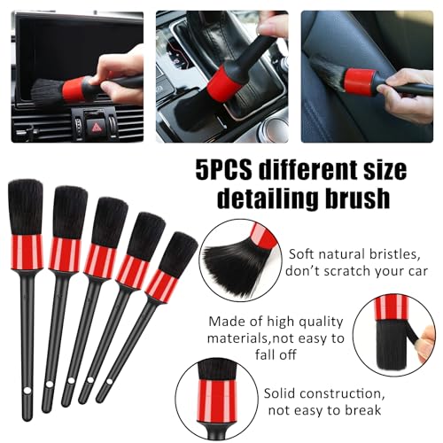 Kofani 03QCS-1 Car Detailing Kit, 18Pcs Reliable Car Cleaning Kit Includes Various Of Soft-Bristled Car Detailing Brushes thumb #3