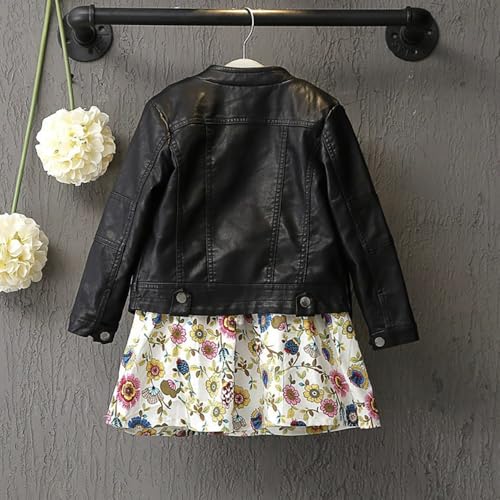 Toddler Kids Girls Boys Jacket Motorcycle Faux Leather Coats Fall Winter Zipper Outerwear Coat3