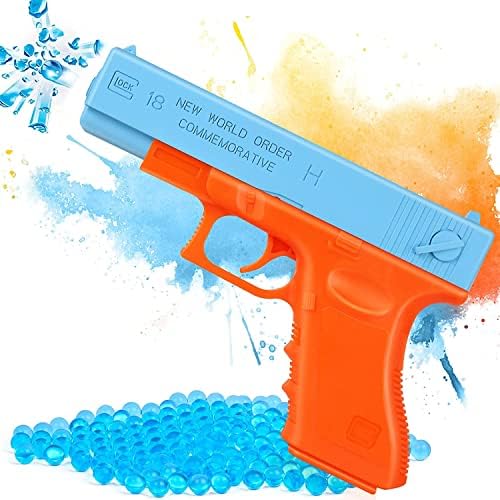 BSFORV Manual Splatter Ball Gun,Gel Splatter Ball Blaster Without Charge,Splat Blaster Toy Pistol Suitable for Backyard Games Gift for Boys, Girls and Adults Ages (Orange)