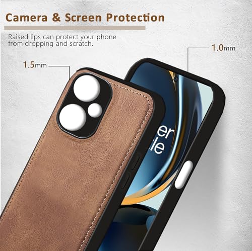 Image of Excelsior Back Cover for Oneplus Nord CE3 Lite | Premium PU Leather, Silicon | 360 Degree Protection (Brown)