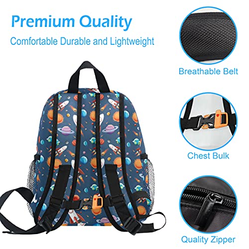 Emelivor Custom Space Kids Preschool Backpack Toddler Boy Girl School Bag for Children Personalized Camping Galaxy Bookbag with Chest Strap4