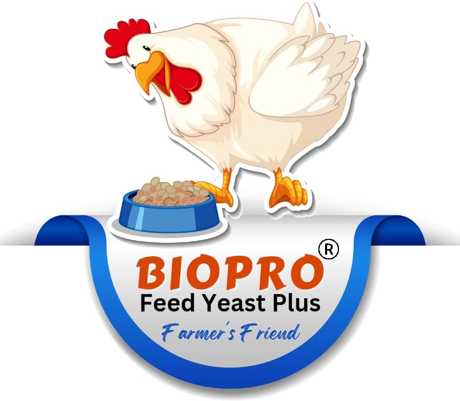 Bio Pro Feed Yeast Plus -Growth Boosting Prebiotics, Probiotics with high CFU,Ginger Powder,Live Yeast, Liver Extracts & enzymes for Poultry and Cattles 500GM