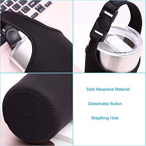 Gzingen 4 PACK Tumbler Carrier Holder with Shoulder Strap,For All 30oz Travel Insulated Tumbler Coffee Cup,Water Bottle Carrier with Strap Portable Neoprene Sleeve Water Bottles Cup Carrier Pouch