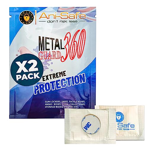 Ani-Safe Metal Guard 360 Twin Pack Corrosion Inhibitor Sachet Pads VCI Desiccant Gun Safe, Lockers, Cabinets, Golf Bags, Anti Rust, Protection