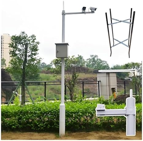 Wall Mount Security Camera Pole Tall Surveillance Brackets Detachable Metal Wide View Monitoring Outdoor Floor Mount,Camera Mount Post and Bracket 3m, Galvanize