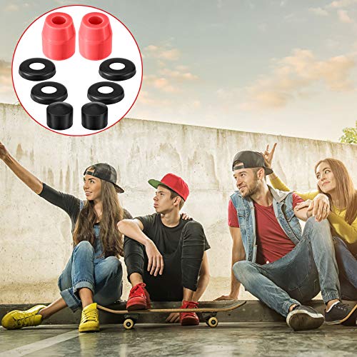 Shappy 20 Pieces Skateboard Bushings Longboard Truck Bushings Skateboard Cup Washers For 7 Inch Skateboard Trucks (Red And Black) #TOP4