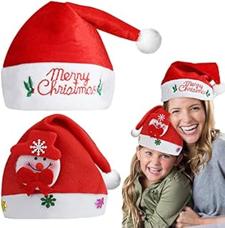 DRAMBOR Christmas Hat, Xmas New Year Festive Holiday Santa Hat Unisex Comfort Thicken Classic Hat Christmas Party Decoration Supplies for Adult+Child