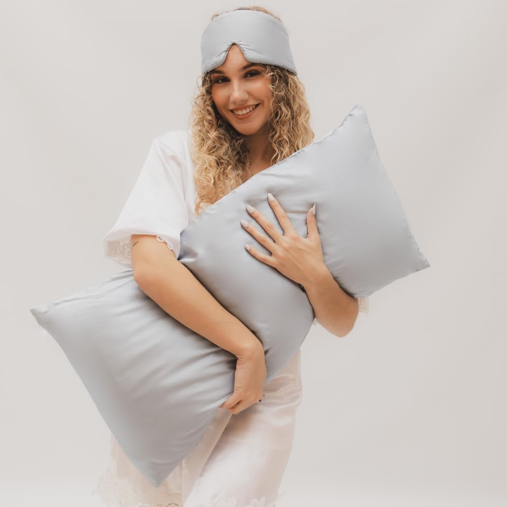 Masque de sommeil en soie de qualité supérieure - 100 % opaque - Rembourrage doux - Lunettes pour les yeux pour un sommeil réparateur - Pour un sommeil REM prolongé et un sommeil plus