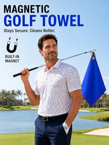 Frevontica Magnetic Golf Towel 16"x16" Waffle Microfiber with Magnet & Clip - image 3