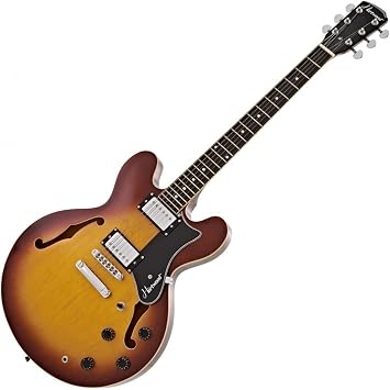 Hartwood Revival Semi Acoustic Electric Guitar with Gig Bag Sunburst