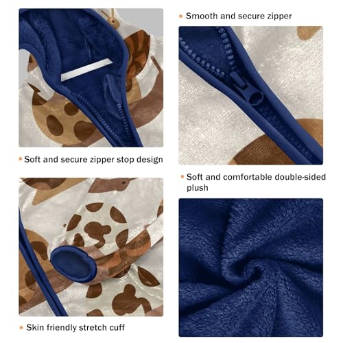 Snail Pattern with Brown Spots Toddler Fleece Jacket Girl Boys Hooded Fleece Jacket Coat Warm Outwear Zip-up 3-10T3