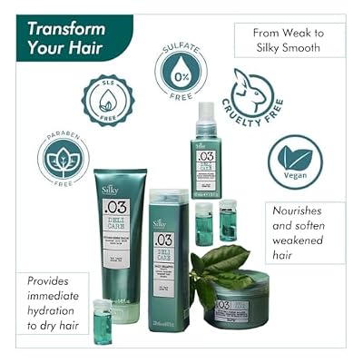 .03 Deli Hair Care Set for All Hairs - 4-In-1 Kit with Hair Growth Oil, Hydrating Hair Balm & Shampoo for Stronger Strands - Hair Serum Boosts Shine & Smoothness After Every Wash