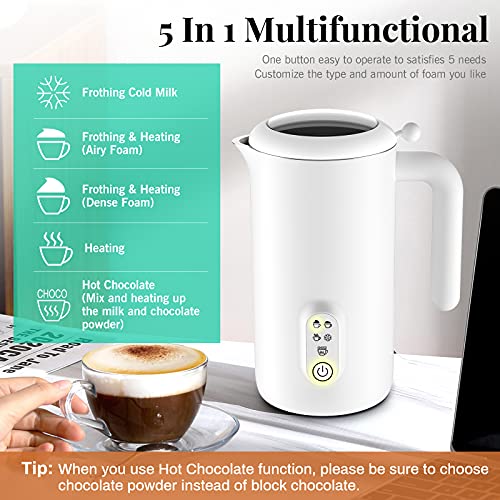 QUARED 5 in 1 Milchaufschäumer Elektrisch 500ml, 500W Milchschäumer Elektrisch Edelstahl mit Antihaftbeschichtung, Auto… – Bild 3