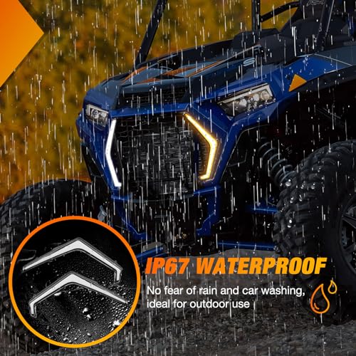 Image of Nilight Turn Signal Fang Lights LED Accent Street Legal Front Signature Light Compatible with Polaris RZR XP 1000 Turbo Accessories 2019 2020 2021 2022 2023