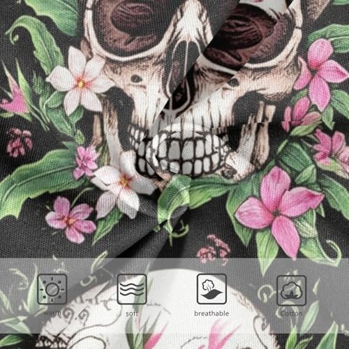 Funny Skulls Pink Flowers Black Girls Underwear Toddlers 2t Cotton Panties Little Girl Personalized Undies Kids Briefs3