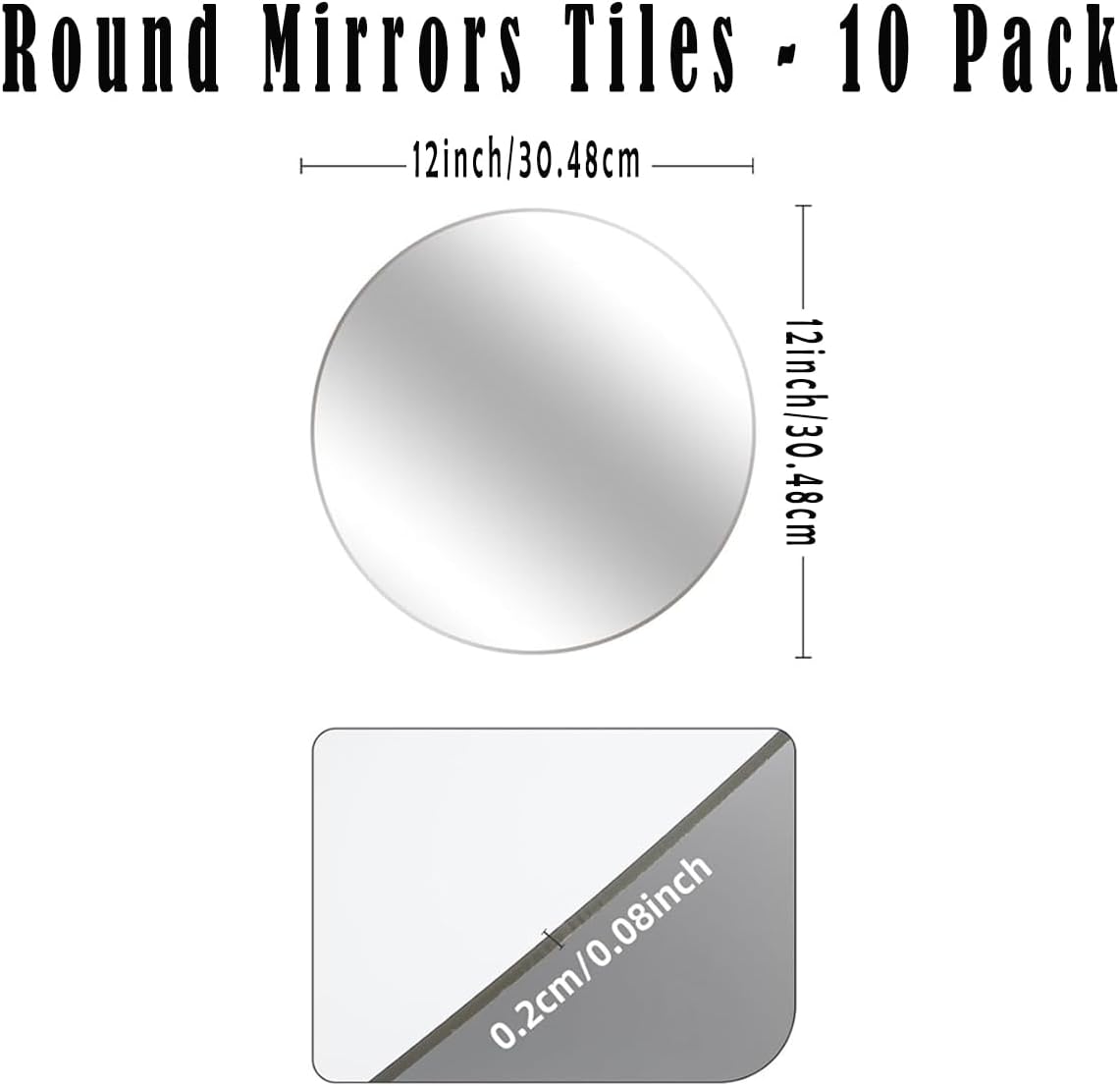 Round Mirror Centerpieces for Tables Decorations, 12PCS 12inch Acrylic Circle Mirror Centerpieces Mirror Tray Candle Plate Centerpiece for Wedding Party Centerpiece Table Decorations Wall Decor