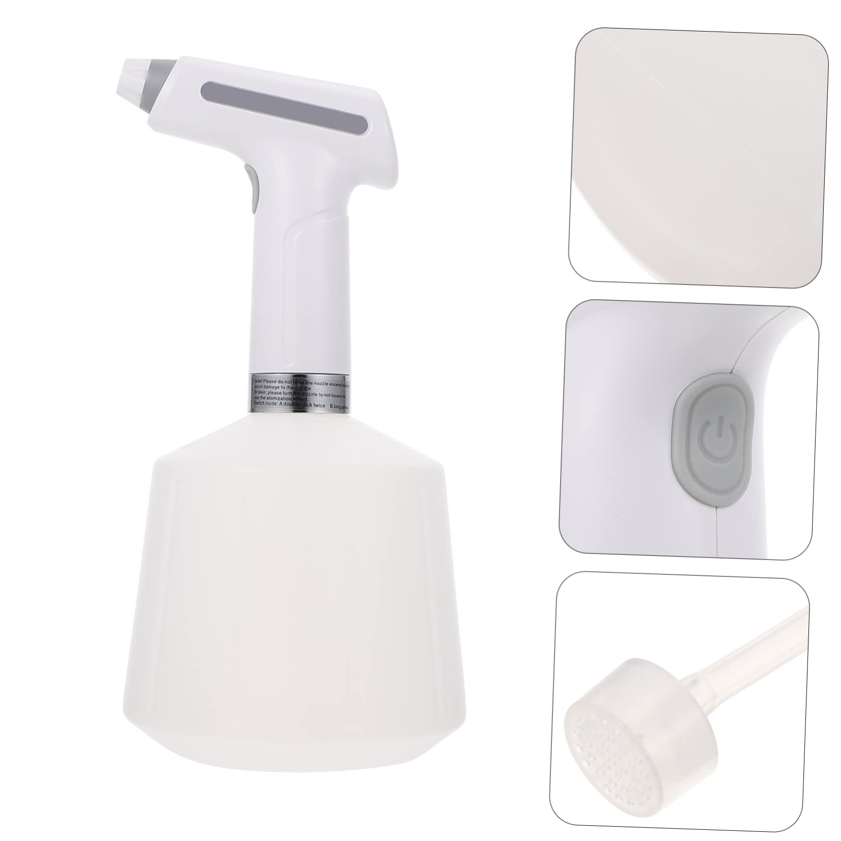 Toyvian Pulverizador Eléctrico Multifuncional de 1.5l Batería de 2000mah, Botella Rociadora Práctica de Plástico Blanco para Jardinería y Limpieza del Hogar